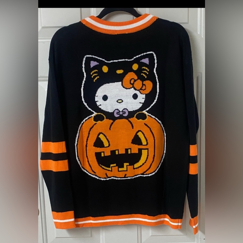 Hello Kitty Halloween Varsity Style Cardigan Size Medium - Picture 2 of 10